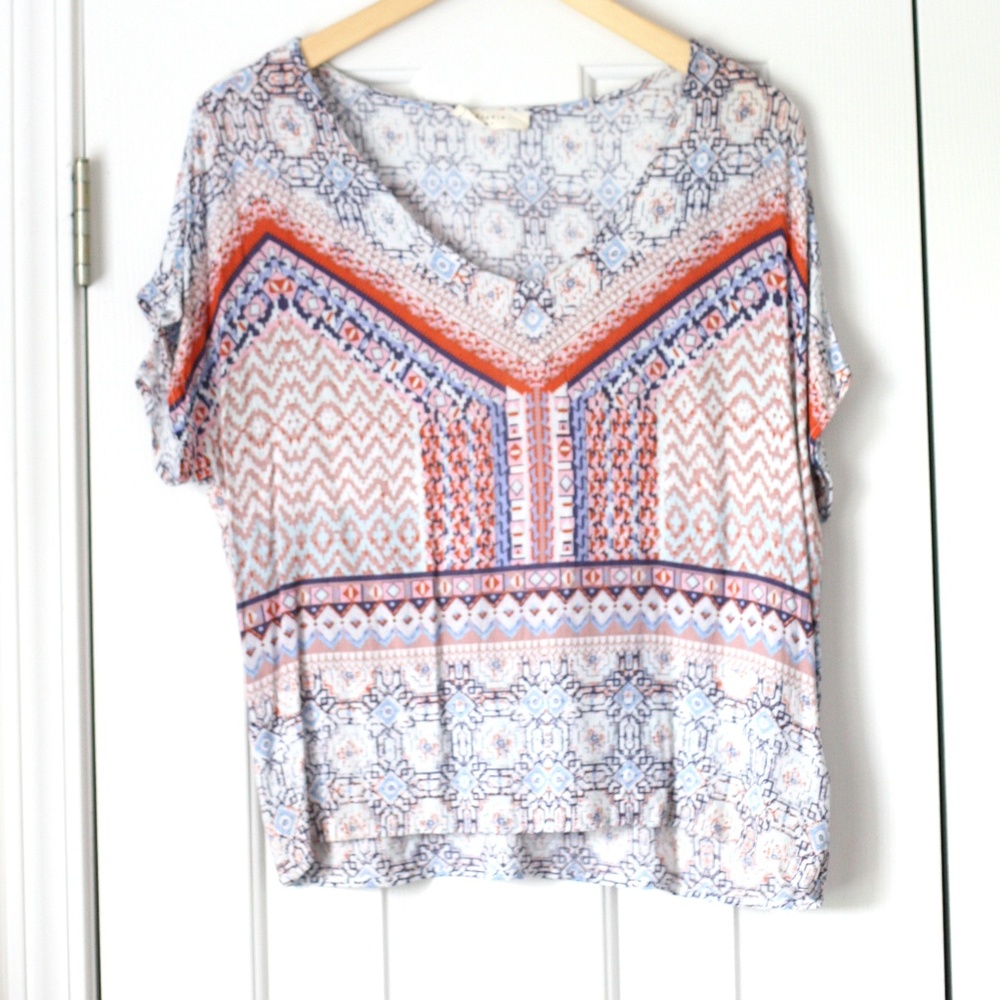 Elodie short sleeve patterned summer top